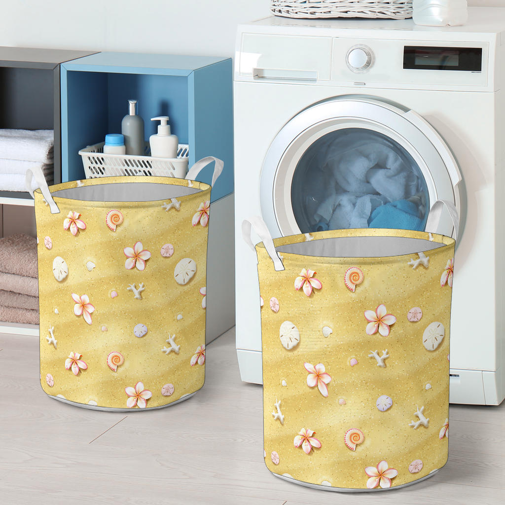 Beach Theme Print Laundry Basket