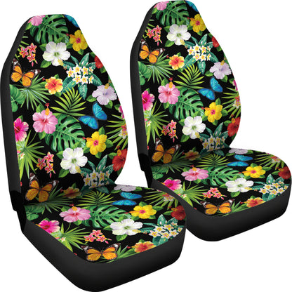Hibiscus With Butterfly Print Design LKS305 Car Seat Covers