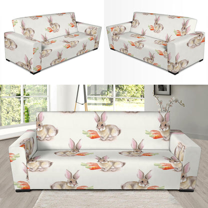 Rabbit Pattern Print Design 01 Sofa Slipcover