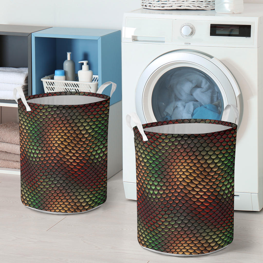 Snake Skin Colorful Print Laundry Basket