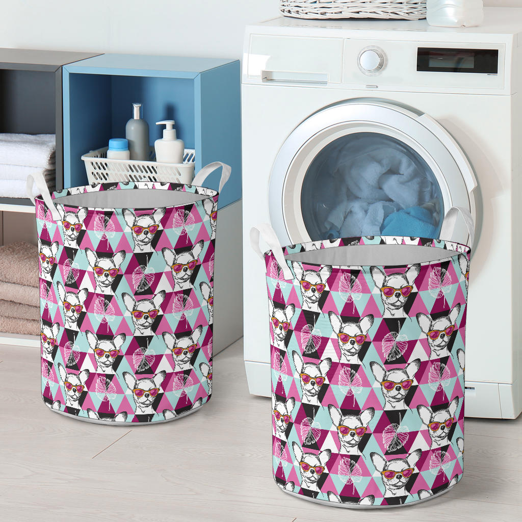 Chihuahua Cute Triangle Pattern Laundry Basket