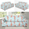 SeaHorse Pattern Print Design 01 Sofa Slipcover