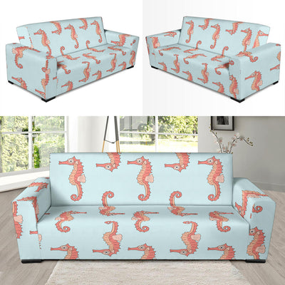 SeaHorse Pattern Print Design 01 Sofa Slipcover