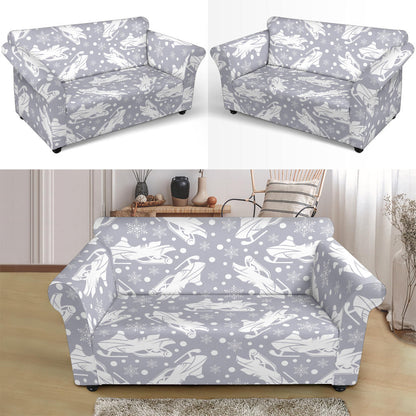 Snowmobile Print Design LKS302 Loveseat Couch Slipcover