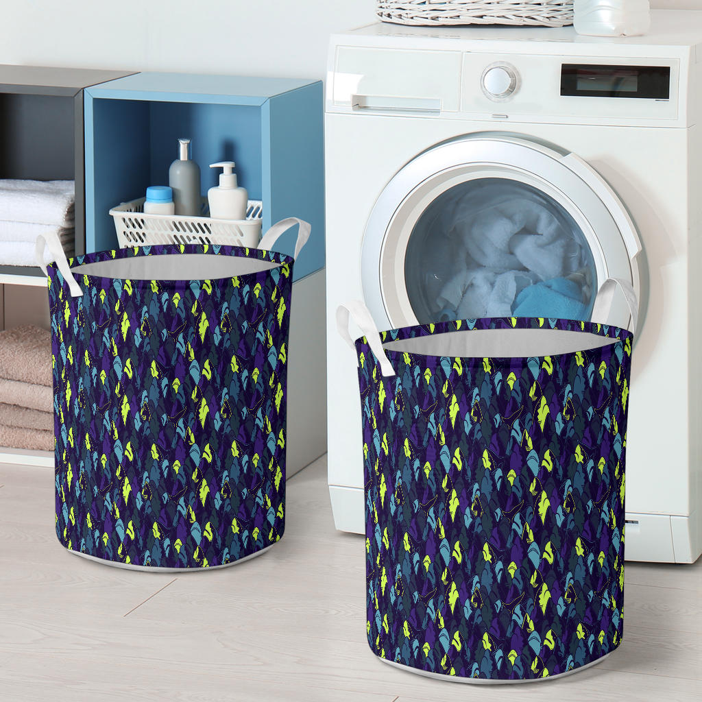 Shark Neon color Print Laundry Basket