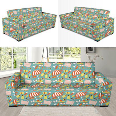 Beach Scene Pattern Print Design 02 Sofa Slipcover