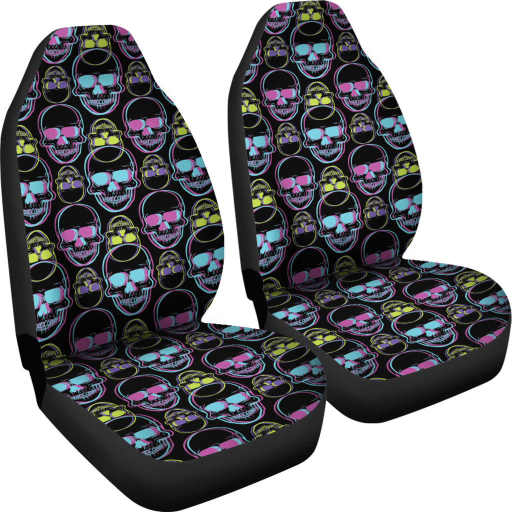 Skull 3D Colorful Print Design LKS309 Car Seat Covers