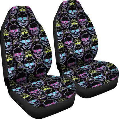 Skull 3D Colorful Print Design LKS309 Car Seat Covers