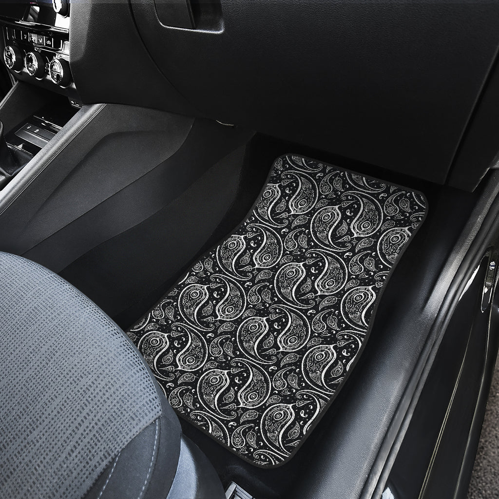Paisley Black Design Print Car Floor Mats Front Back