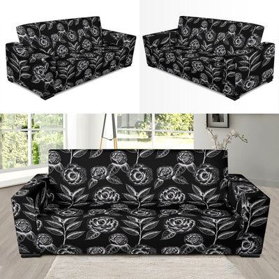 Camellia Pattern Print Design 02 Sofa Slipcover