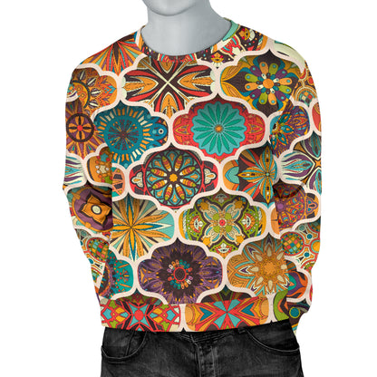 Mandala Mosaic Themed Design Print Men Long Sleeve Sweatshirt