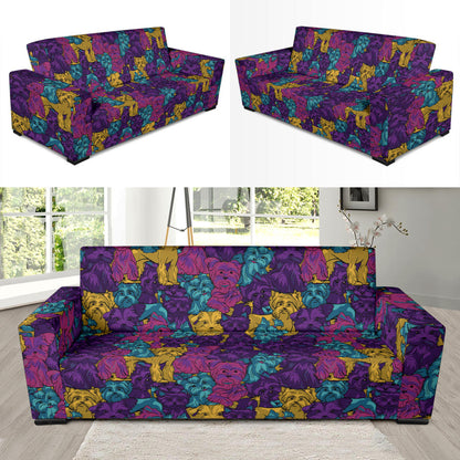Yorkshire Terriers Print Design LKS3010 Sofa Slipcover