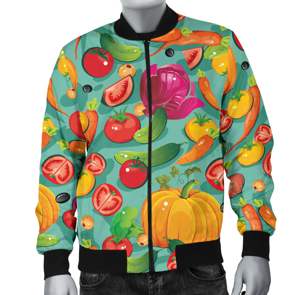 Vegan Colorful Themed Design Print Men Bomber Jacket