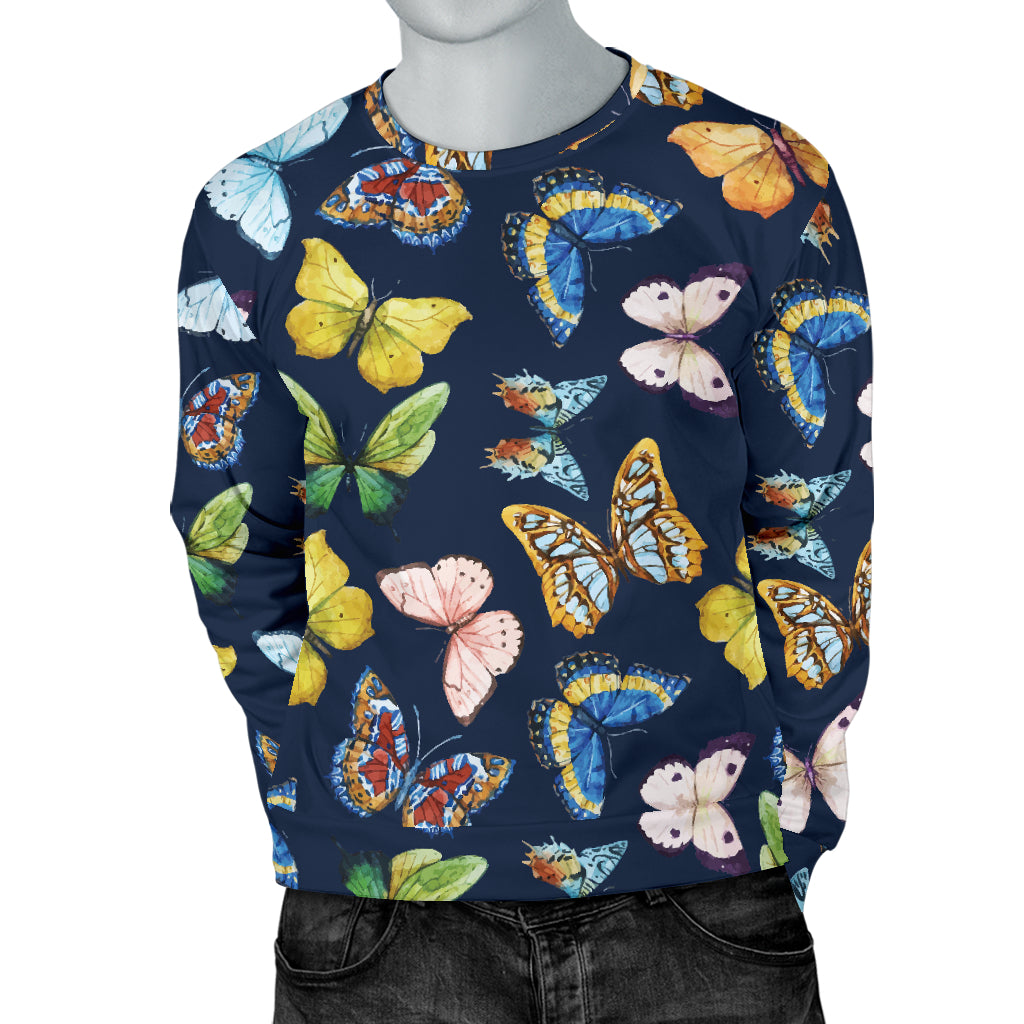 Butterfly Beautiful Print Pattern Men Long Sleeve Sweatshirt