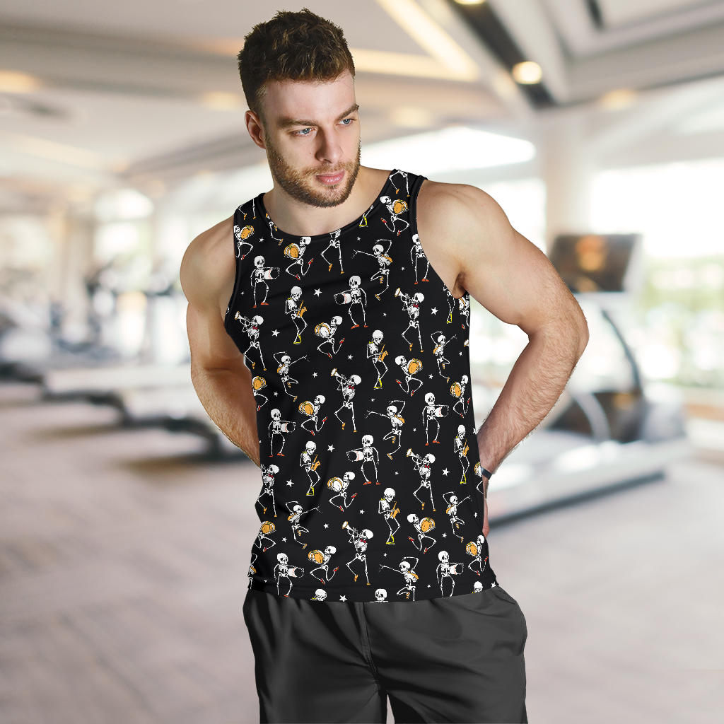 Skeleton Dance Print Men Tank Top
