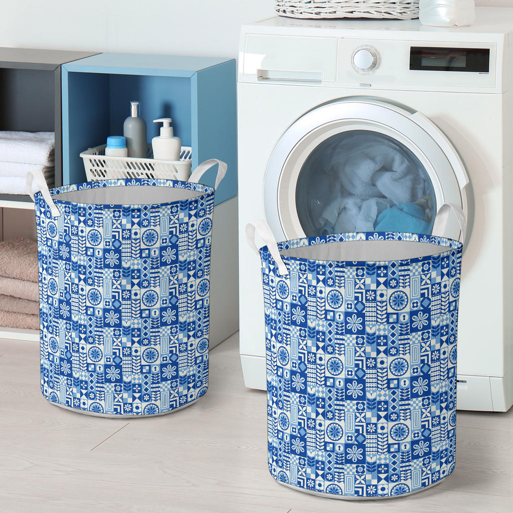 Swedish Print Pattern Laundry Basket