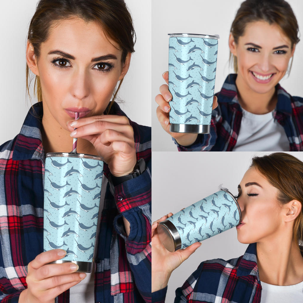 Narwhal Dolphin Print Tumbler