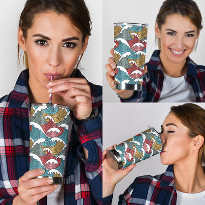 Tribal Wave Pattern Print Tumbler