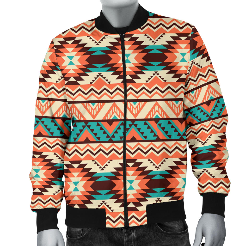 Navajo Western Style Print Pattern Men Bomber Jacket
