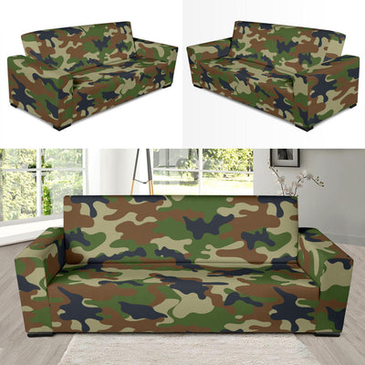 Army Camouflage Pattern Print Design 01 Sofa Slipcover