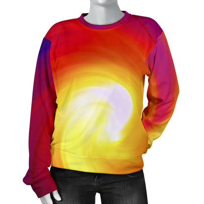 Vortex Twist Swirl Flame Themed Women Long Sleeve Sweatshirt