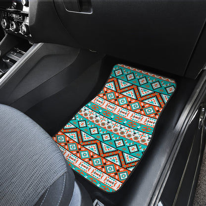 Navajo Style Print Pattern Car Floor Mats Front Back