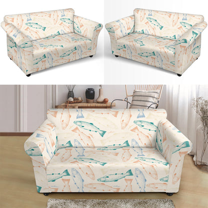 Salmon Fish Print Design LKS305 Loveseat Couch Slipcover