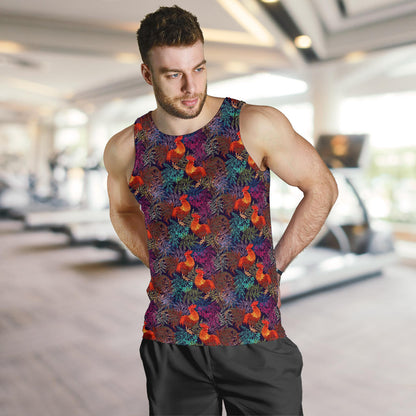 Rooster Print Style Men Tank Top