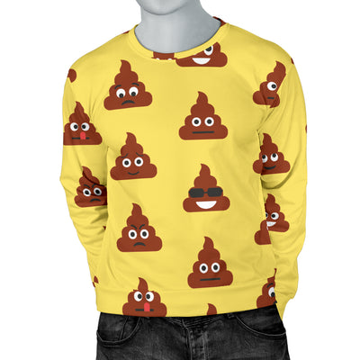 Emoji Poop Print Pattern Men Long Sleeve Sweatshirt