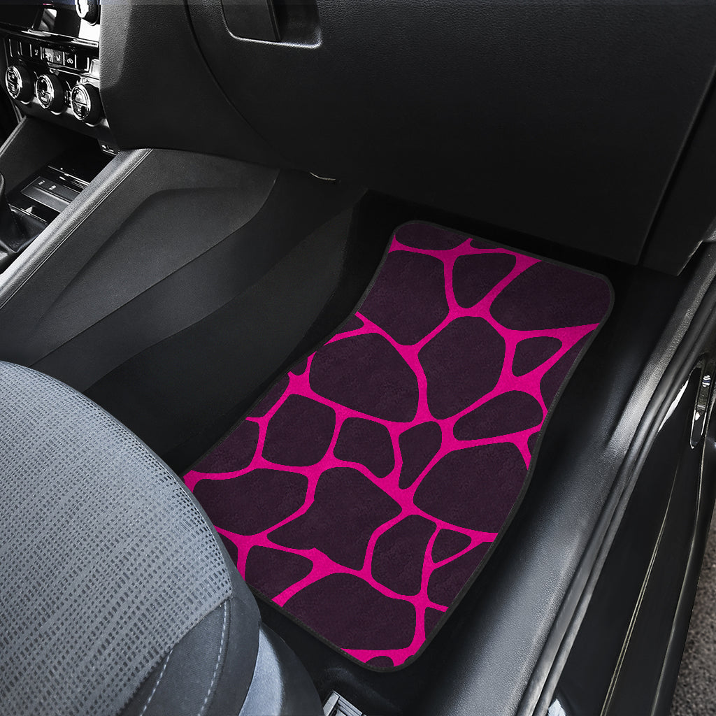 Giraffe Pink Background Texture Print Car Floor Mats Front Back