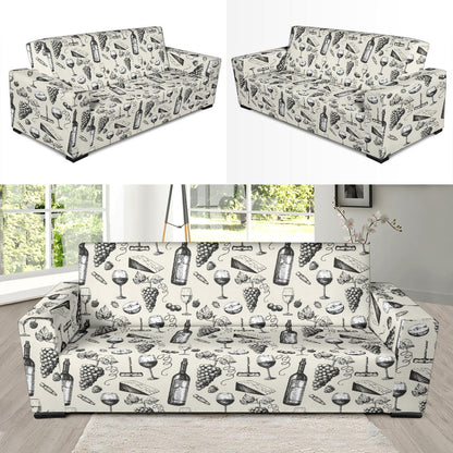 Wine Themed Print Design LKS306 Sofa Slipcover