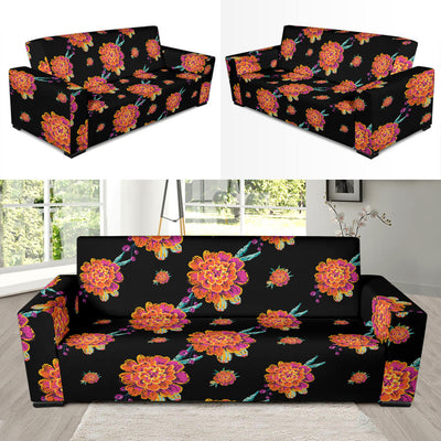 Marigold Pattern Print Design 01 Sofa Slipcover