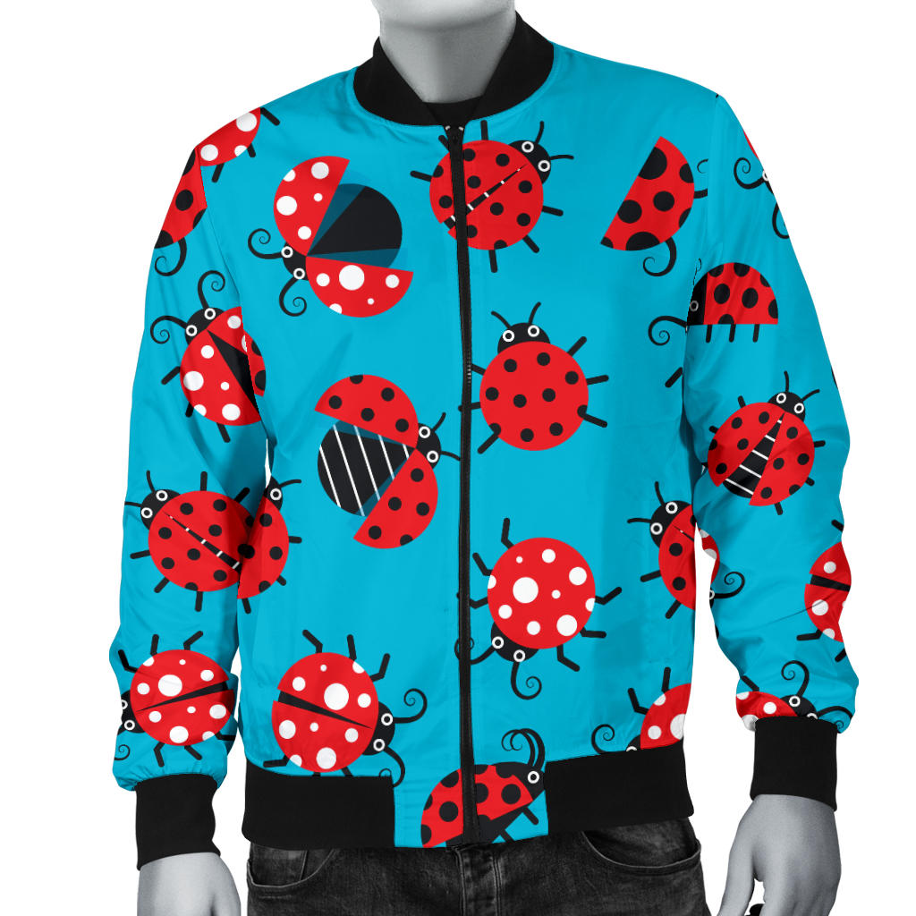 Ladybug Action Print Pattern Men Bomber Jacket