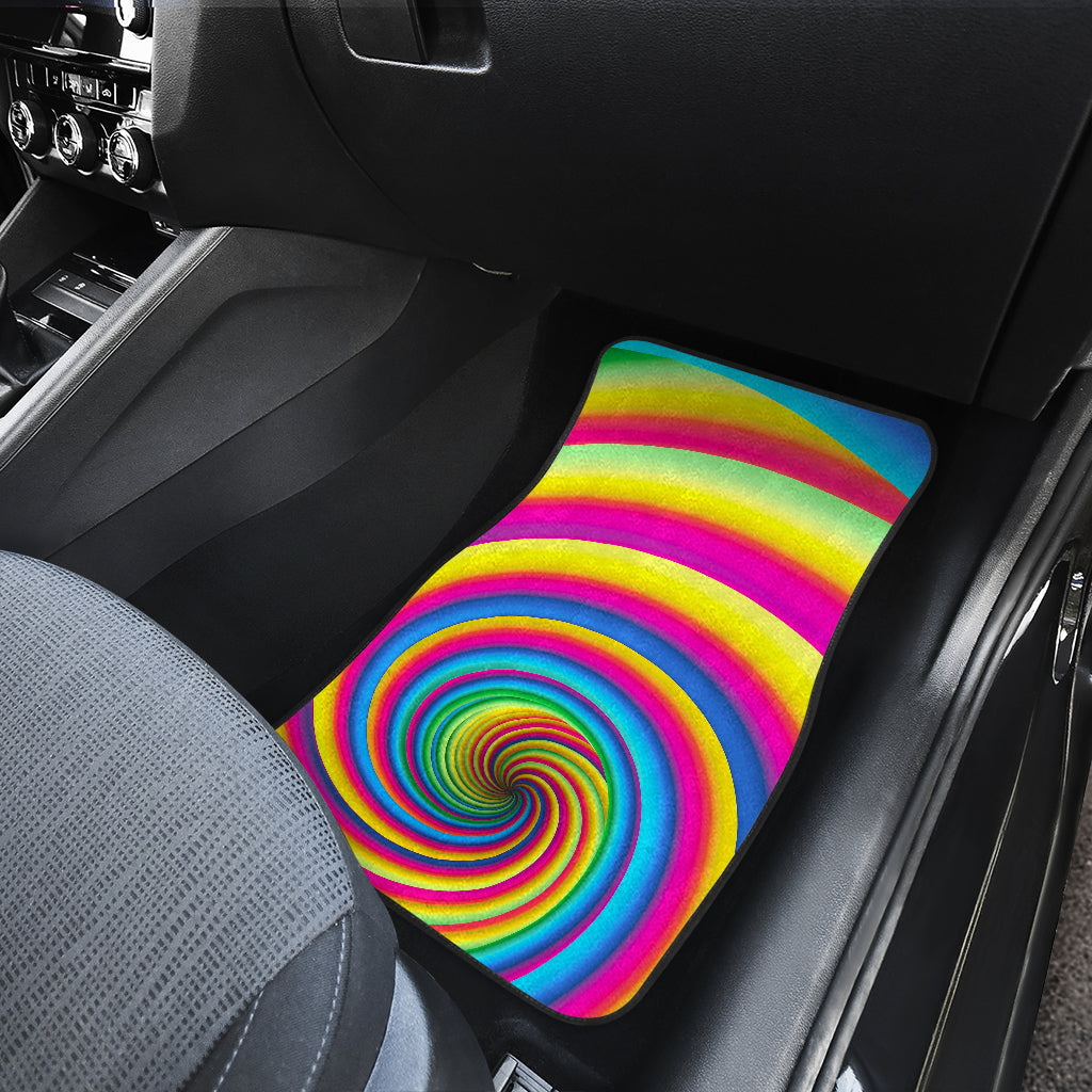 Vortex Twist Swirl Rainbow Design Car Floor Mats Front Back