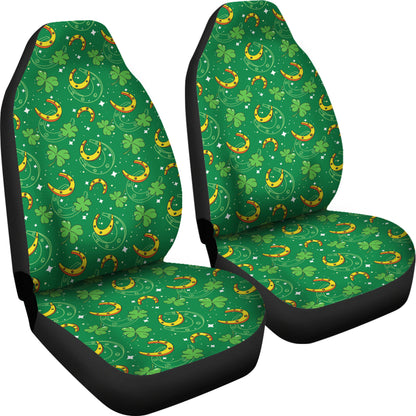 Shamrock With Horse Shoes Print Design LKS305 Car Seat Covers