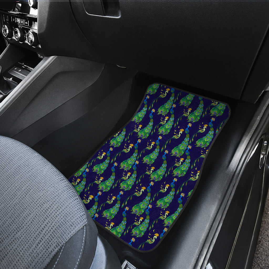 Peacock Art Design Print Car Floor Mats Front Back