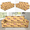 Dachshund Pattern Print Design 07 Sofa Slipcover