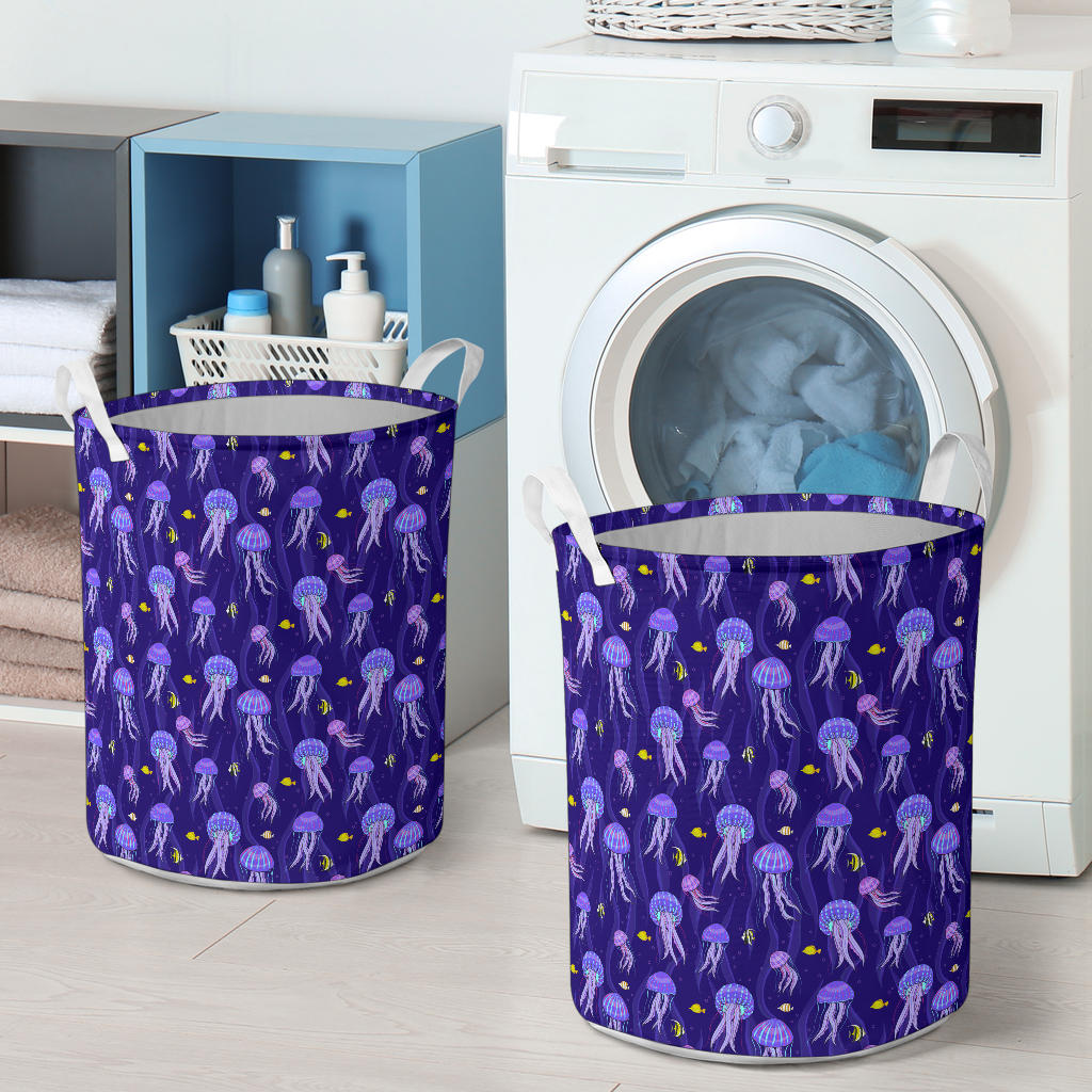 Jellyfish Style Print Laundry Basket