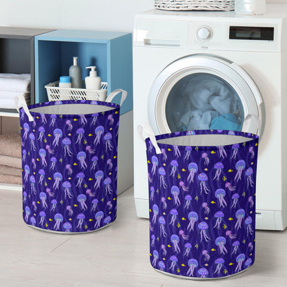 Jellyfish Style Print Laundry Basket