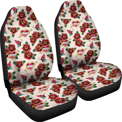 Tattoo Rose Print Design LKS302 Car Seat Covers