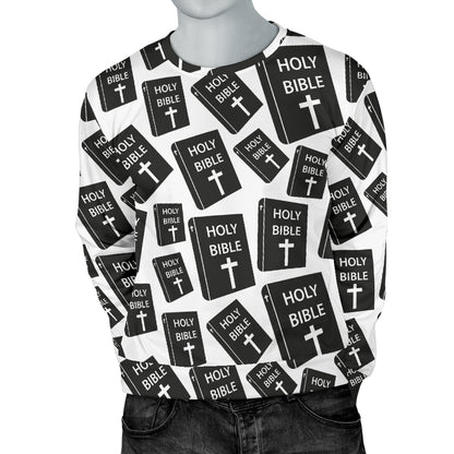 Christian Holy Bible Book Pattern Men Long Sleeve Sweatshirt