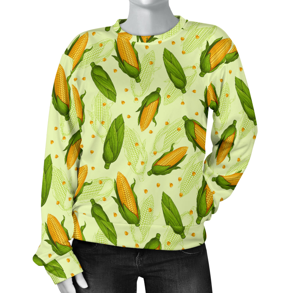 Agricultural Fresh Corn cob Print Pattern Women Long Sleeve Sweatshirt