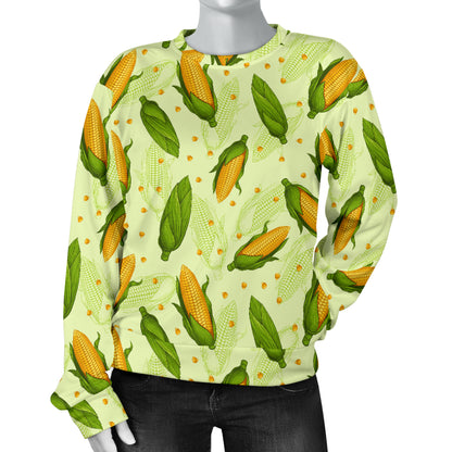 Agricultural Fresh Corn cob Print Pattern Women Long Sleeve Sweatshirt