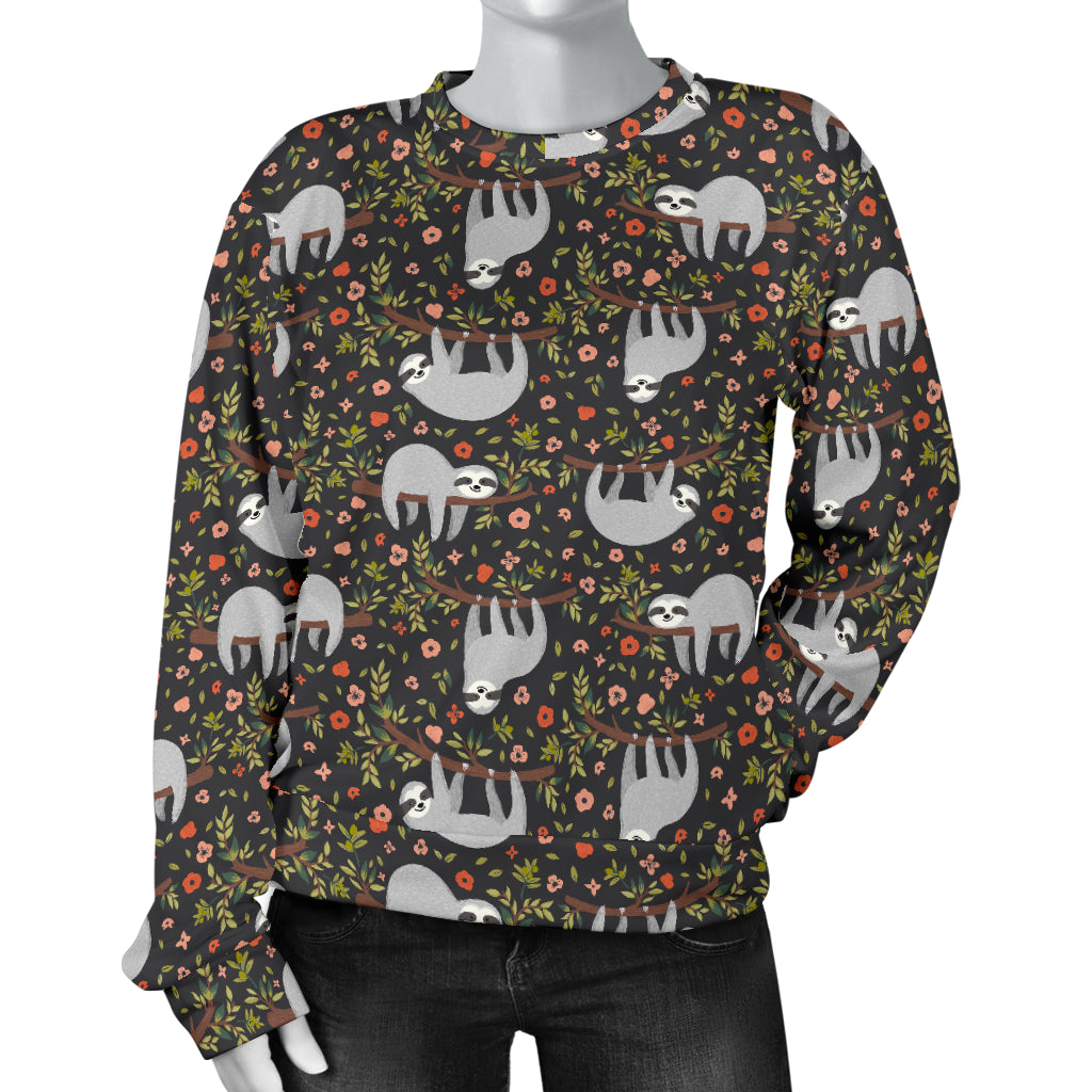 Sloth Cute Design Themed Print Women Long Sleeve Sweatshirt
