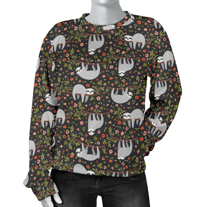 Sloth Cute Design Themed Print Women Long Sleeve Sweatshirt