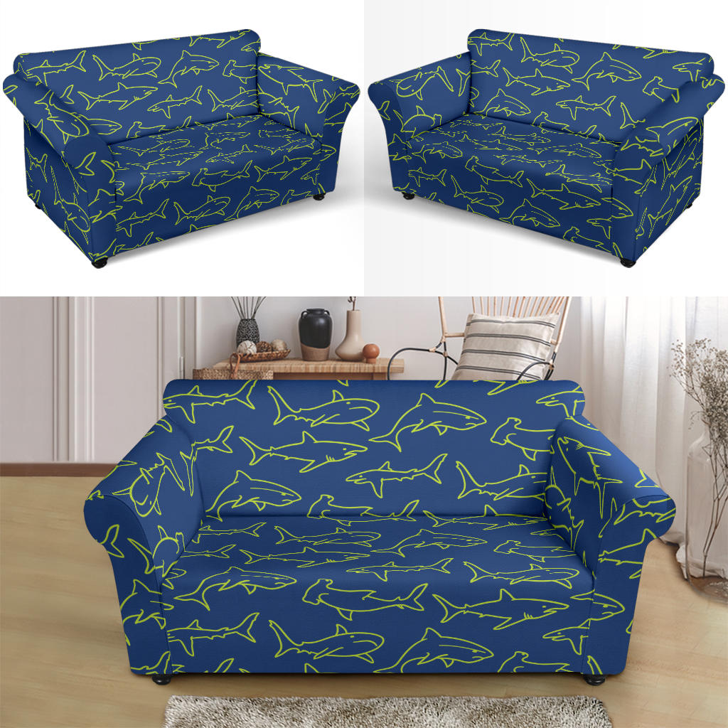 Shark Print Design LKS301 Loveseat Couch Slipcover