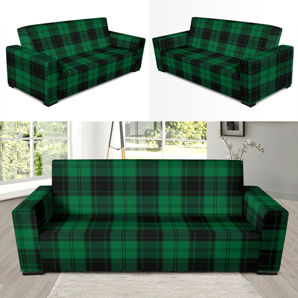 Tartan Green Print Design LKS302 Sofa Slipcover