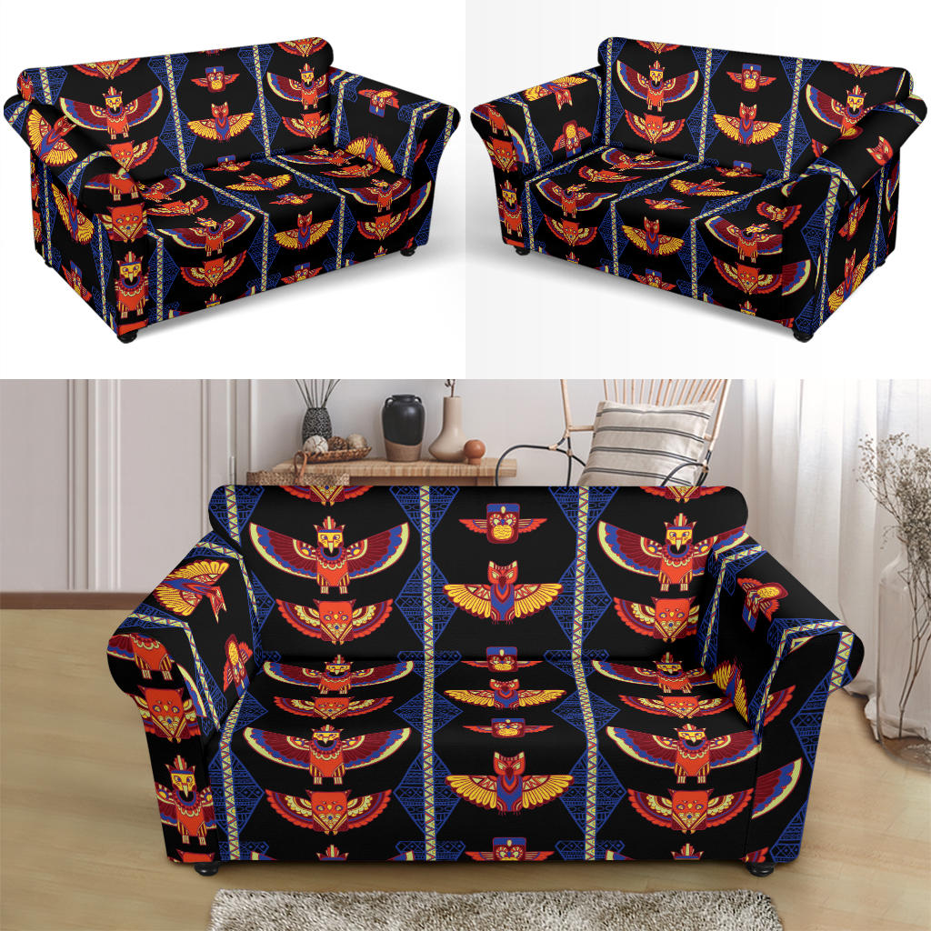 Totem Print Design LKS302 Loveseat Couch Slipcover