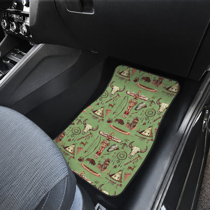 Native Indian Themed Design Print Car Floor Mats Front Back