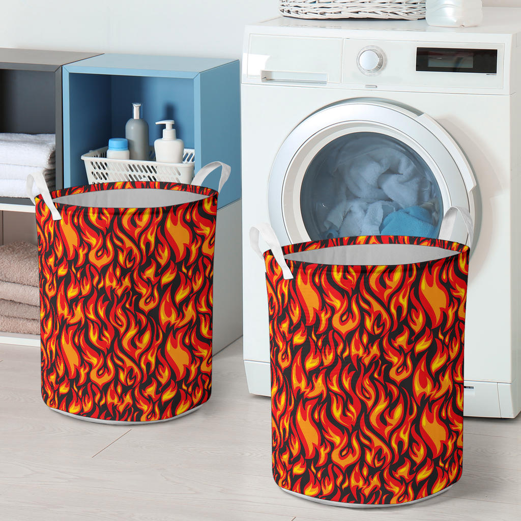 Flame Fire Print Pattern Laundry Basket